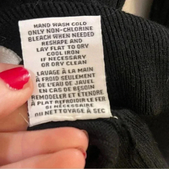 Magaschoni contrast trim button front V-neck sweater medium ribbed wool blend - Picture 9 of 12